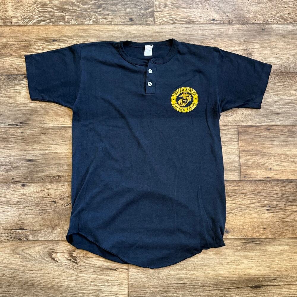 Vintage United States Marine Corps Henley Tee Shirt